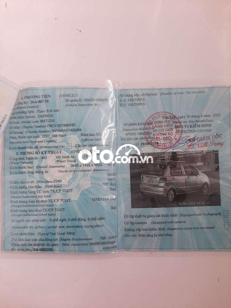 Bán Matiz 2007.Mới đăng kiểm 1 năm